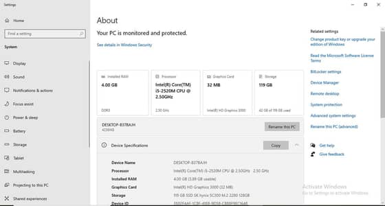 Core i5 2nd Gen | 4GB RAM | 128GB SSD | Windows 10 Pro | Laptop