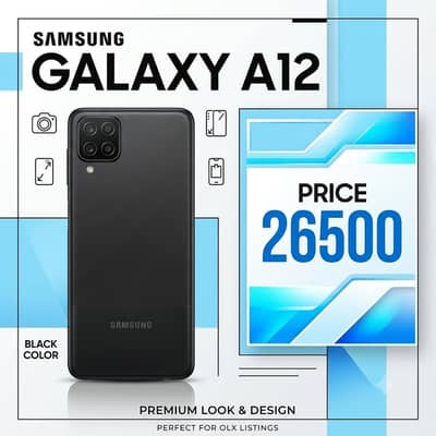 Samsung Galaxy A12 (4GB/128GB) | Black | PTA Approved | Dual SIM