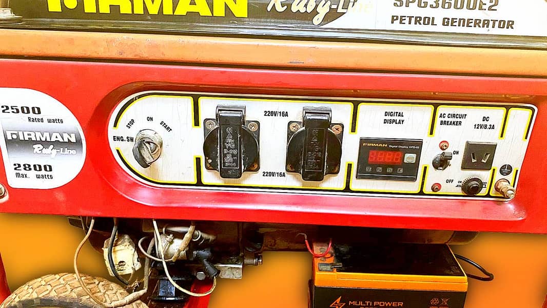 Firman Ruby 3.2KVA Electric Start Generator - Low Used 1