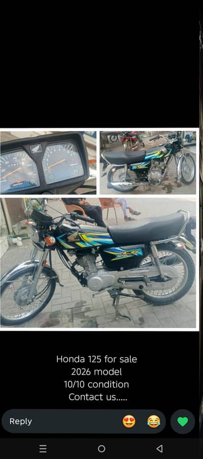 125 for sale. 10 by. 10 only 7500 km driven