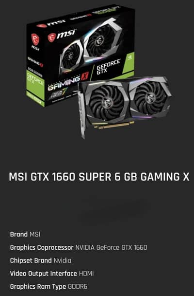MSI GTX 1660 Super 6GB DDR6