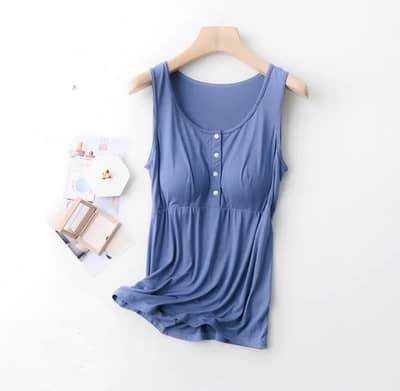 Breastfeeding Vest Maternity Sleepwear Set Summer Sleeveless