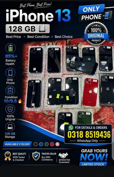 Iphone 13 | Iphone 14 Non Pta | Jv Factory Unlock | Battery 85% +