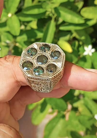 Mossanite daimond with hand made silver ring