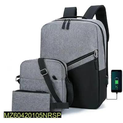 3 in one laptop bag with USB port bagpack