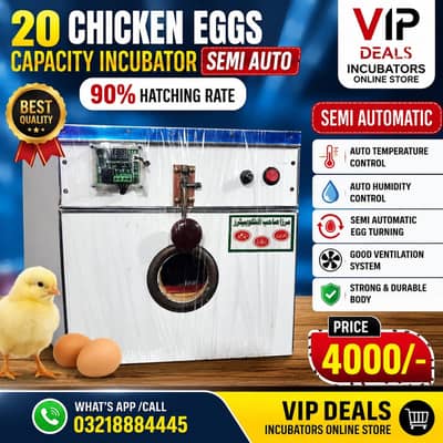 20 eggs semi auto incubator for sale |