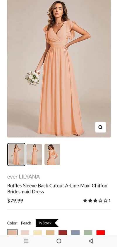 Maxi Long Chiffon Evening Dress for Women with Ruffles Sleeves