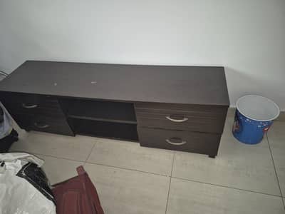 Wooden TV trolley with Drawers – Used, Good Condition