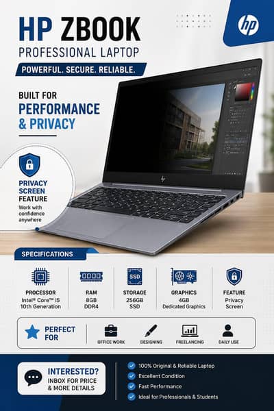 Hp Zbook core I5 10th generation