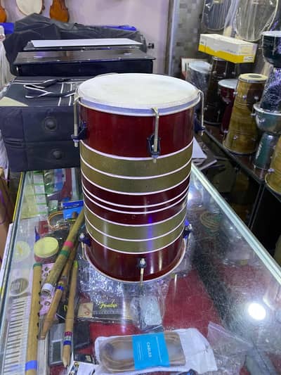 wedding dholak with chrome color availalable fiber dholak