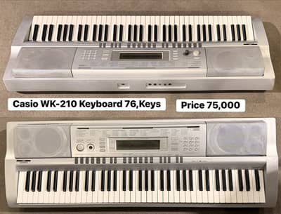 Casio WK-210 Keyboard 76 Keys /Piano/Guitar/Bass/Electric/Amp