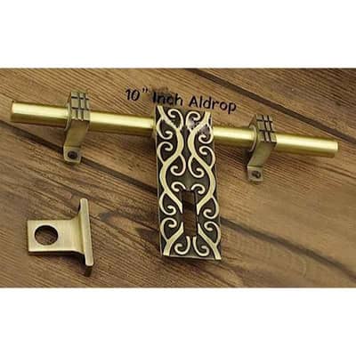 BRASK - Brass Aldrop | Latching Draw Hasp | Fancy Aldrop Latch | Loack