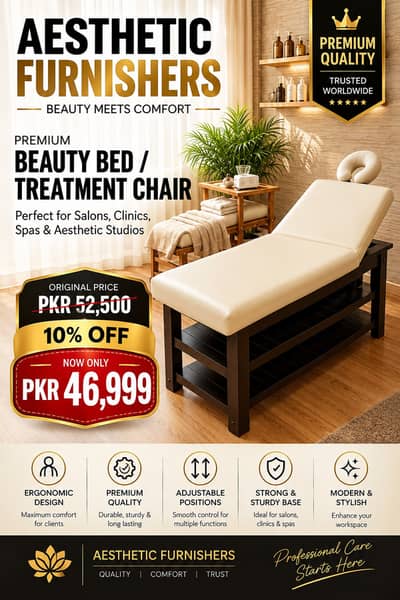 Bed|Saloon Bed | Spa Bed | Beauty Therapy Bed | Facial & Spa Bed