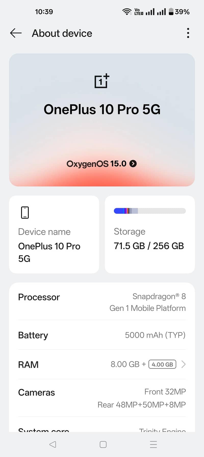 One Plus 10 Pro 10