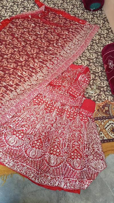 Red Heavy Embroidered Wedding Dress | Party Wear