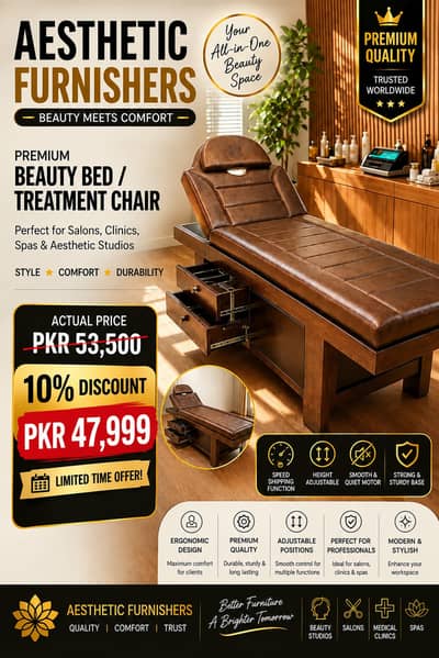 Bed|Saloon Bed | Spa Bed | Beauty Therapy Bed | Facial & Spa Bed