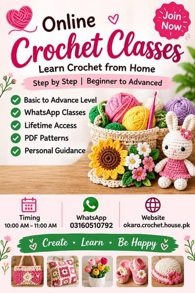 Online Crochet Classess-Learn Crochet at home