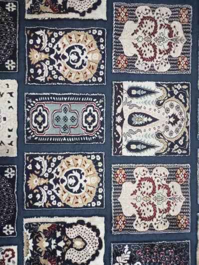 Large Persian Carpet 8x11 — Navy Blue, Like New