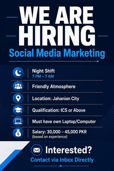Hiring Alert – Social Media Marketing (Night Shift)