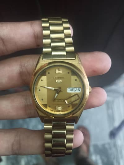 Seiko 5 Automatic 21 Jewels Vintage Gold Pattern Dial