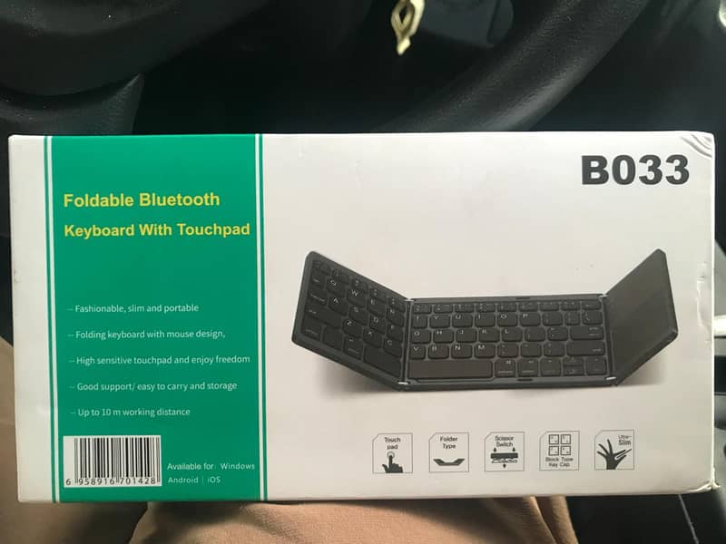 B033 Foldable Bluetooth Keyboard+FULL Touchpad 1