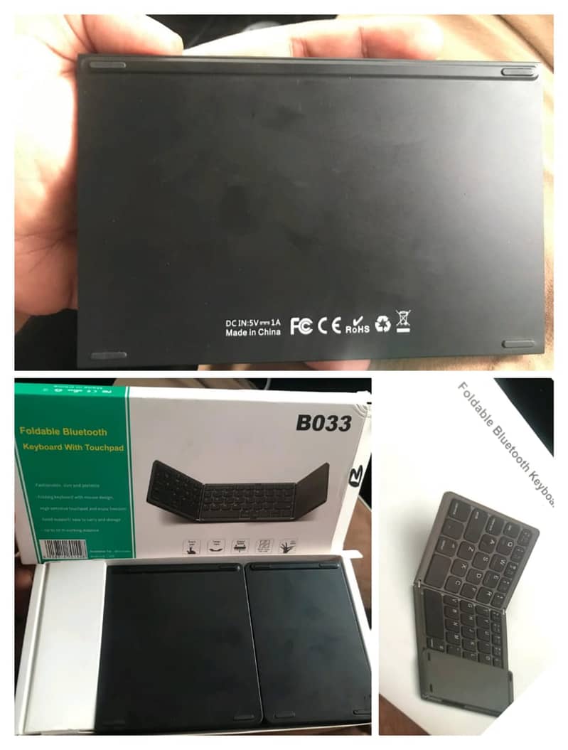B033 Foldable Bluetooth Keyboard+FULL Touchpad 5