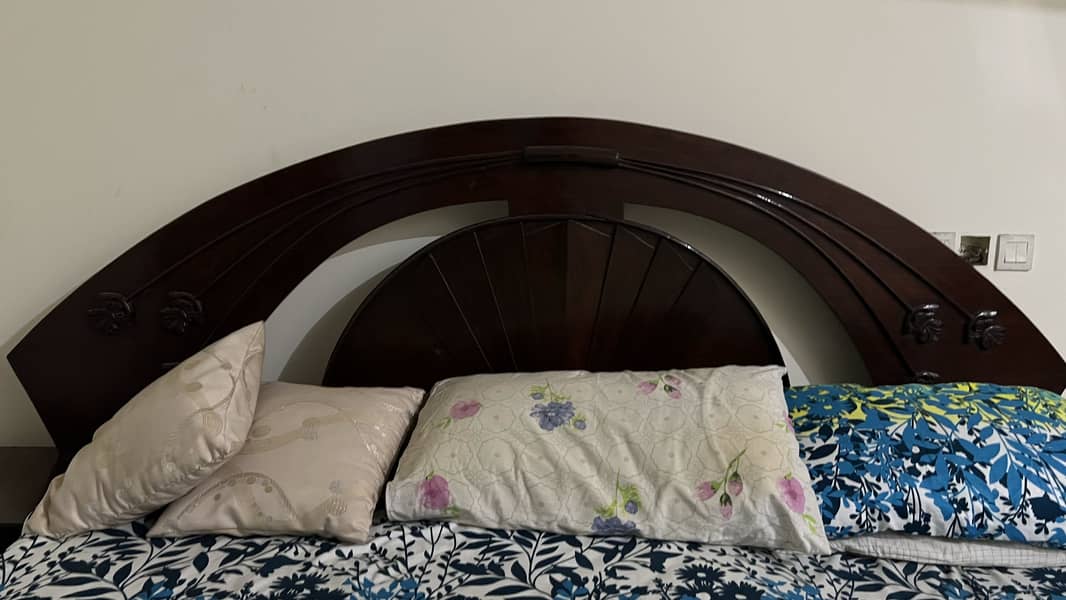 Solid Wood Bed with Attached Side tables 4