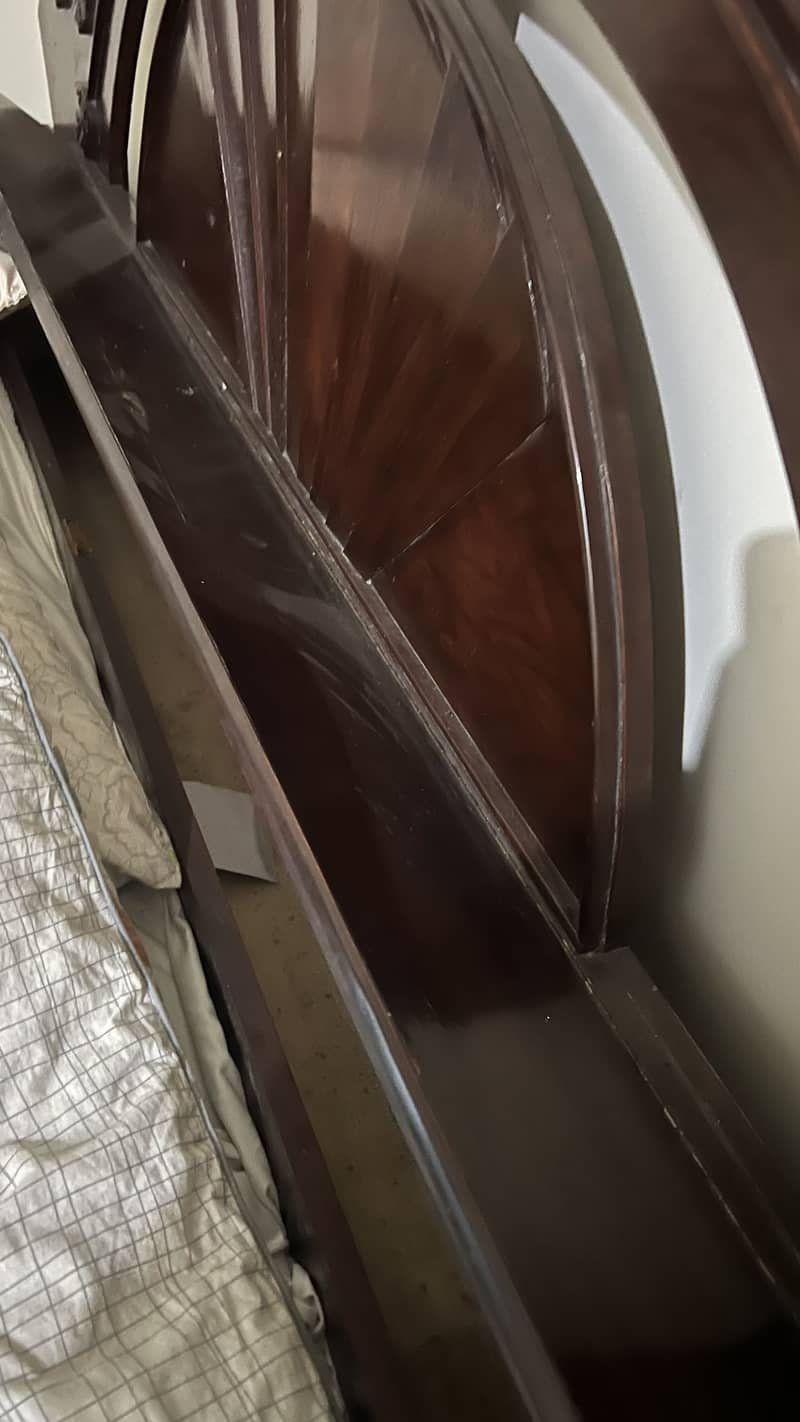 Solid Wood Bed with Attached Side tables 6
