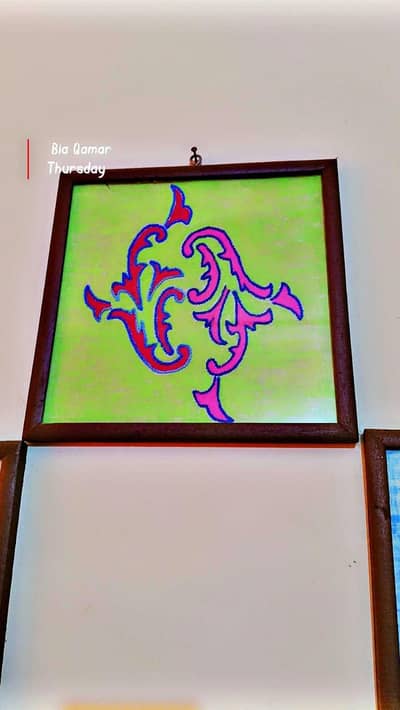 Handmade Embroidered Painting With Frame Home Decor