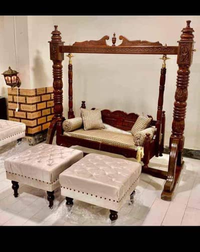 2 seater sheesham jhola available chinioti jhola wooden jhola
