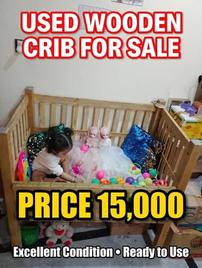 wooden baby cot/grib
