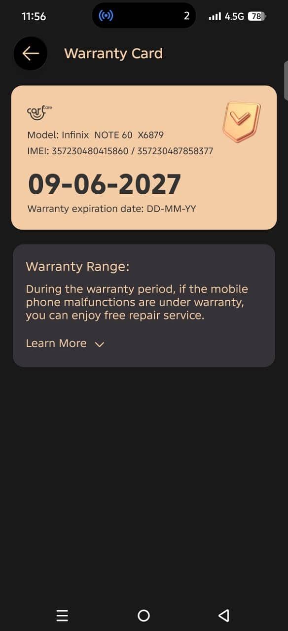 Infinix note 60 6