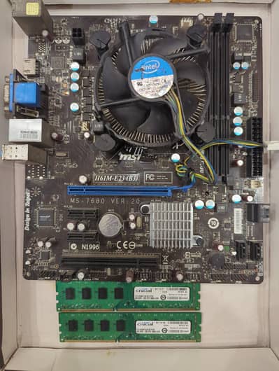 MSI H61M-E23 + Core i5 3rd Gen + 8GB DDR3 RAM + Intel Cooler