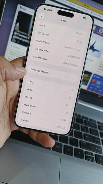 Apple iPhone 15 Pro Max PTA approved 256gb
