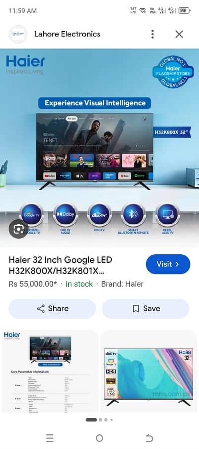 haier led 32 inch model k 800