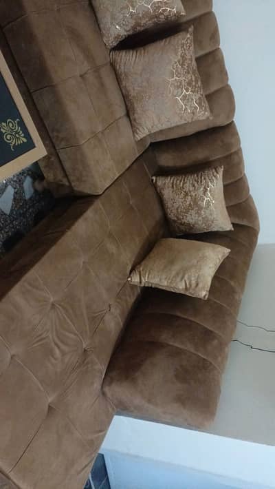L Shaped 7 Seater Sofa & Tables
