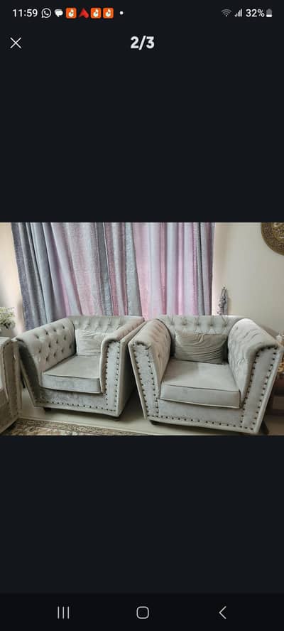 7 seater grey color sofa set