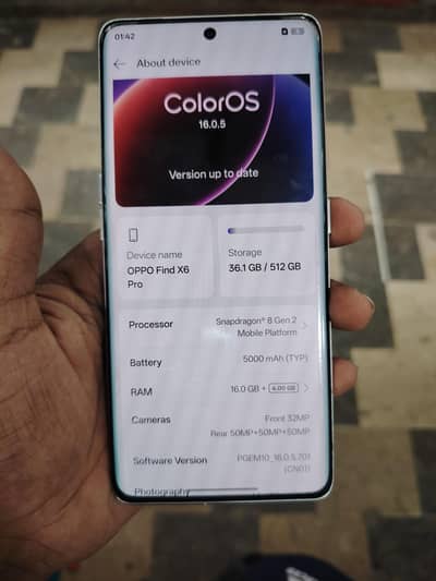 oppo find x6pro 16 512 Gb  Official txt Paid only set Back sheet creck