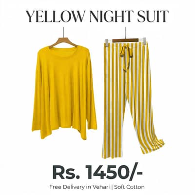 yellow suti night  for women