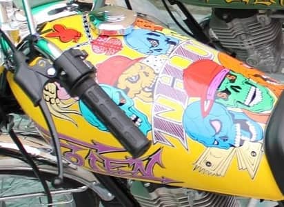 Honda CG125 hand made stickering fancy tank