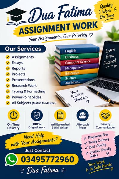 Dua Fatima Assignment Writing & Academic Work Services