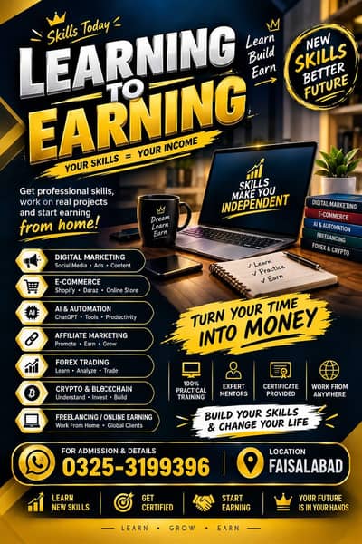 LEARNING TO EARNING NEED MALE AND FEMALE