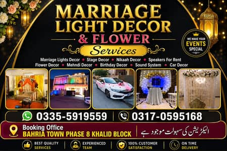 Wedding lighting decor /birthday decor/ Mehandi Decor/Event Services