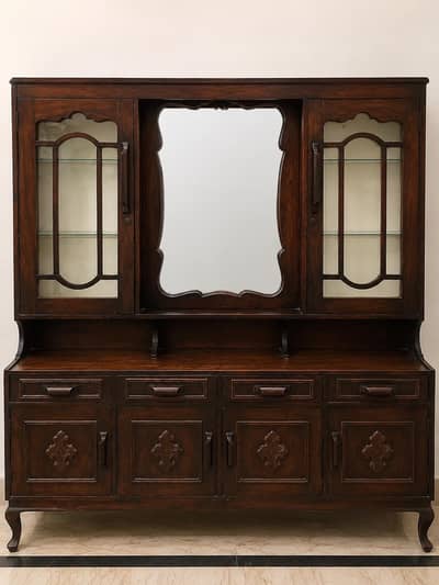 beautiful vintage wooden crockery cabinet