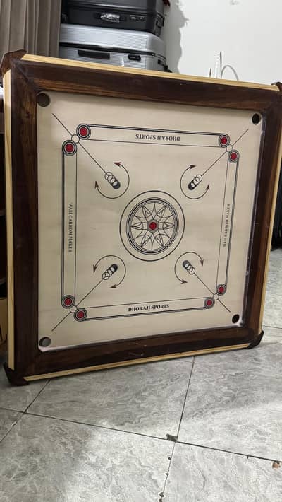 Heavy Wooden Carrom Board – Dhoraji Sports – Good Condition
