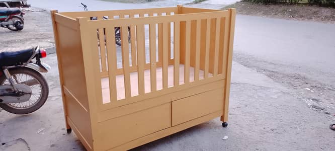 wooden baby cot