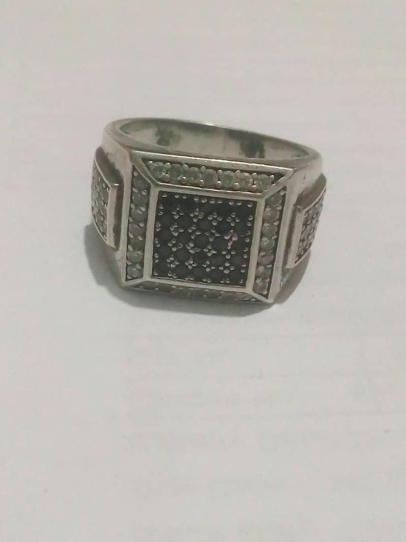 Silver Ring with diamond 0