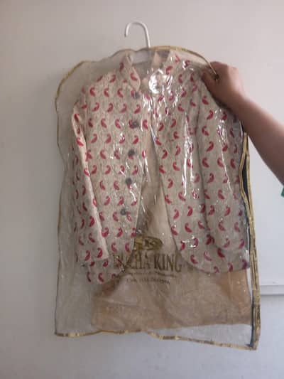 raw silk suit with embroidery prince coat