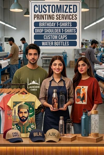 Customized  shirt printing,Caps, bottle