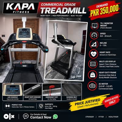 KAPA Commercial Grade Treadmill | Heavy Duty | 5HP AC Motor | 20 km/h